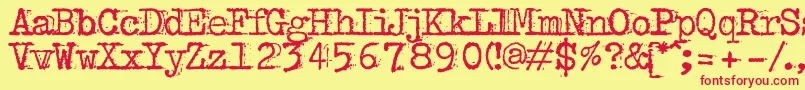 Bulkeyrefuse Font – Red Fonts on Yellow Background