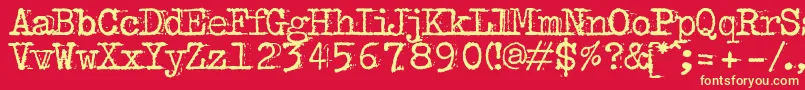 Bulkeyrefuse Font – Yellow Fonts on Red Background