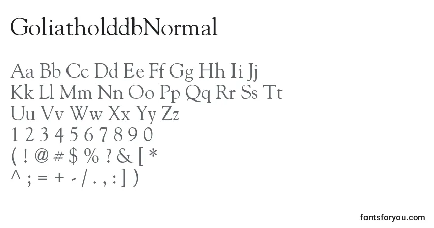 A fonte GoliatholddbNormal – alfabeto, números, caracteres especiais