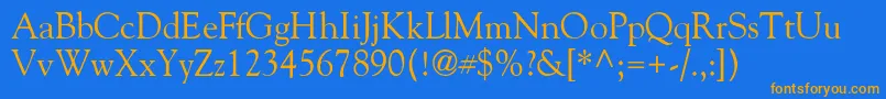 GoliatholddbNormal Font – Orange Fonts on Blue Background