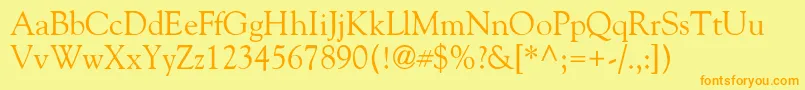 GoliatholddbNormal Font – Orange Fonts on Yellow Background