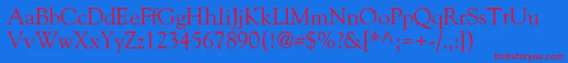 GoliatholddbNormal Font – Red Fonts on Blue Background