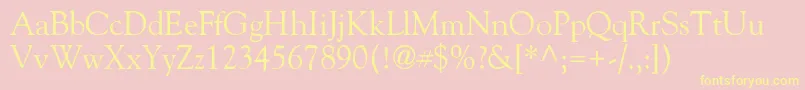 GoliatholddbNormal-Schriftart – Gelbe Schriften auf rosa Hintergrund