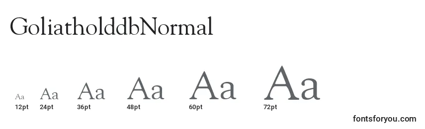 GoliatholddbNormal Font Sizes