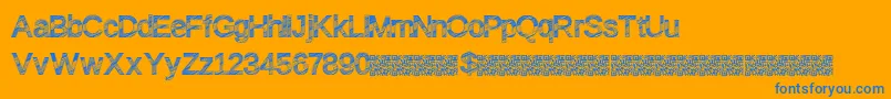 Discofresa Font – Blue Fonts on Orange Background