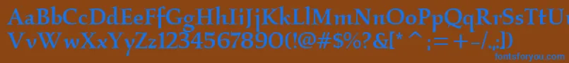 KallosmditcTtMedium Font – Blue Fonts on Brown Background