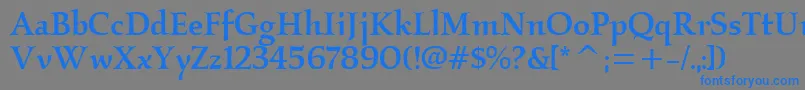 KallosmditcTtMedium Font – Blue Fonts on Gray Background