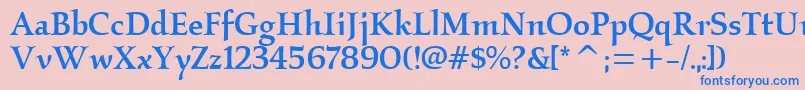 KallosmditcTtMedium Font – Blue Fonts on Pink Background