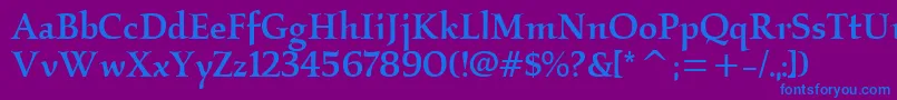 KallosmditcTtMedium Font – Blue Fonts on Purple Background