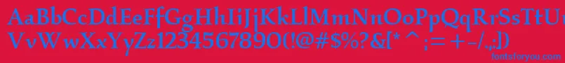 Подробнее о шрифте KallosmditcTtMedium Шрифт KallosmditcTtMedium – синие шрифты на красном фоне