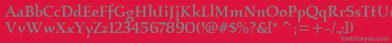 KallosmditcTtMedium Font – Gray Fonts on Red Background