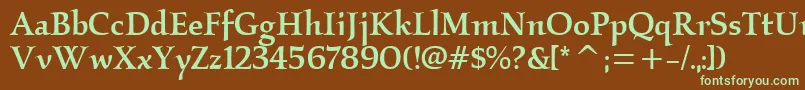 KallosmditcTtMedium Font – Green Fonts on Brown Background