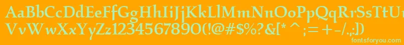 KallosmditcTtMedium Font – Green Fonts on Orange Background