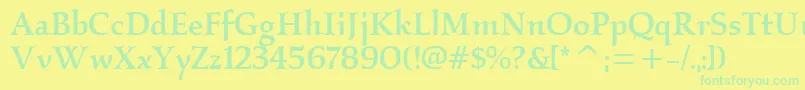 KallosmditcTtMedium Font – Green Fonts on Yellow Background