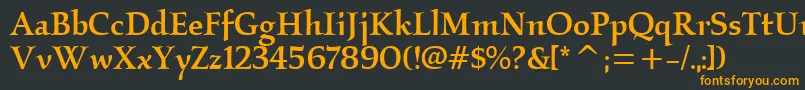 KallosmditcTtMedium Font – Orange Fonts on Black Background