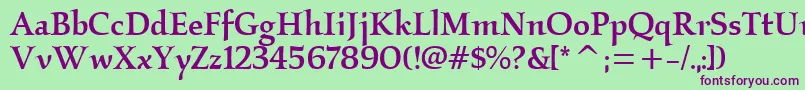 KallosmditcTtMedium Font – Purple Fonts on Green Background