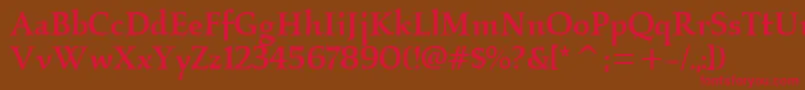 KallosmditcTtMedium Font – Red Fonts on Brown Background