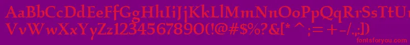 KallosmditcTtMedium Font – Red Fonts on Purple Background