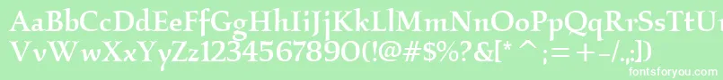 KallosmditcTtMedium Font – White Fonts on Green Background