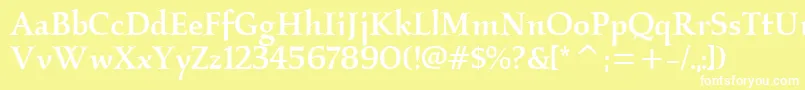 KallosmditcTtMedium Font – White Fonts on Yellow Background