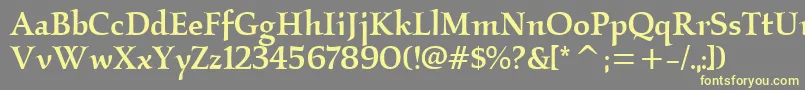 KallosmditcTtMedium Font – Yellow Fonts on Gray Background