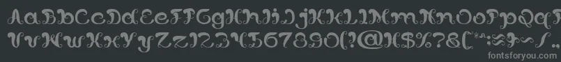 フォントBungaMelatiPutih – 黒い背景に灰色の文字