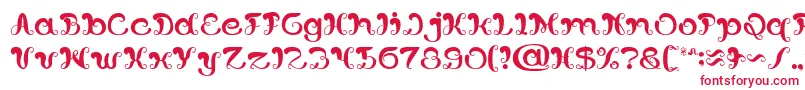 Fonte BungaMelatiPutih – fontes vermelhas em um fundo branco
