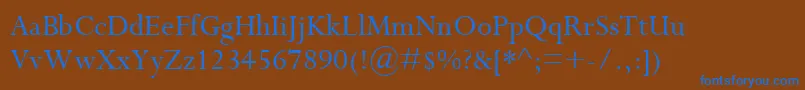PerpetuaMt Font – Blue Fonts on Brown Background