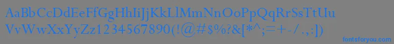 PerpetuaMt Font – Blue Fonts on Gray Background