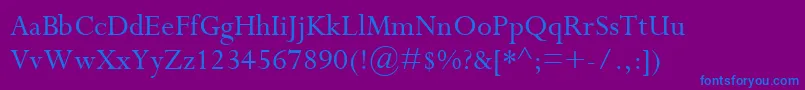 PerpetuaMt Font – Blue Fonts on Purple Background