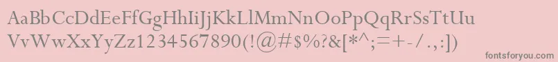 PerpetuaMt-Schriftart – Graue Schriften auf rosa Hintergrund