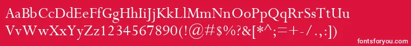 PerpetuaMt Font – White Fonts on Red Background