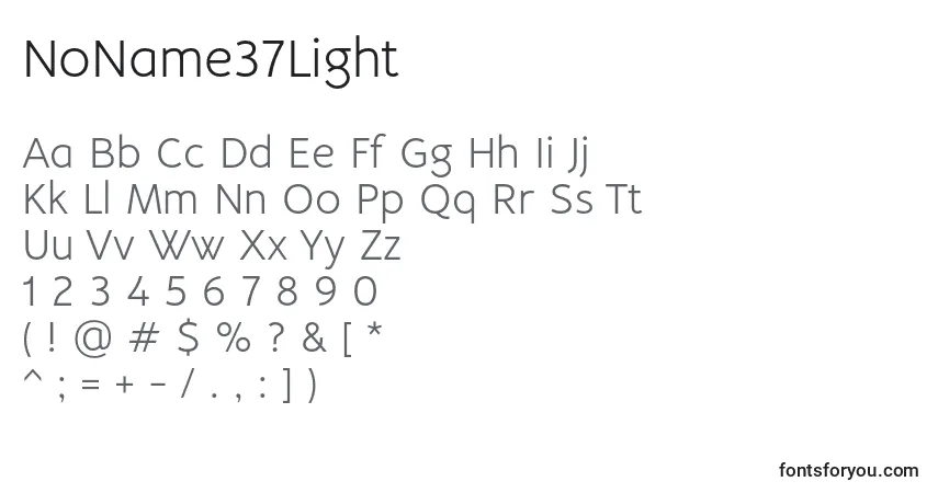 Schriftart NoName37Light – Alphabet, Zahlen, spezielle Symbole