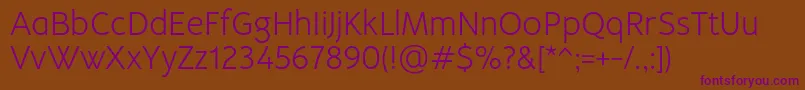 NoName37Light Font – Purple Fonts on Brown Background