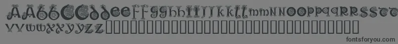 KrKelticOne-fontti – mustat fontit harmaalla taustalla