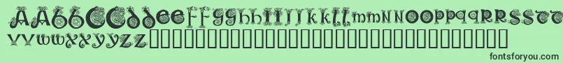 KrKelticOne Font – Black Fonts on Green Background