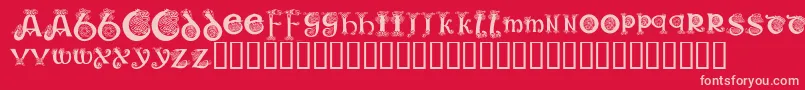 KrKelticOne Font – Pink Fonts on Red Background