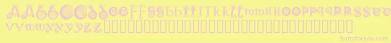 Fonte KrKelticOne – fontes rosa em um fundo amarelo