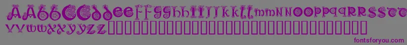 KrKelticOne-Schriftart – Violette Schriften auf grauem Hintergrund