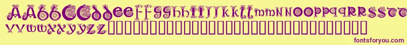 KrKelticOne-Schriftart – Violette Schriften auf gelbem Hintergrund