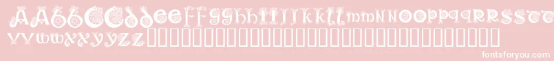 KrKelticOne-Schriftart – Weiße Schriften auf rosa Hintergrund