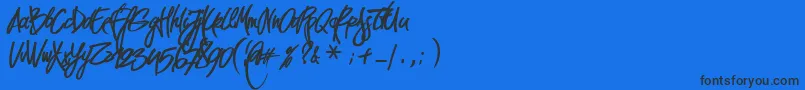 PirmokasDemo Font – Black Fonts on Blue Background