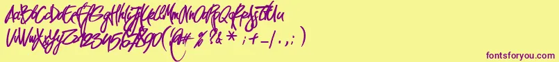 PirmokasDemo Font – Purple Fonts on Yellow Background