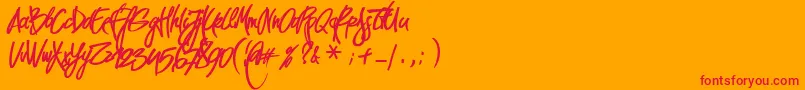 PirmokasDemo Font – Red Fonts on Orange Background