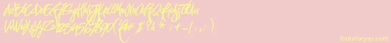 PirmokasDemo Font – Yellow Fonts on Pink Background