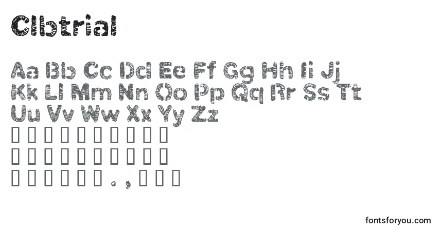 A fonte Clbtrial (58547) – alfabeto, números, caracteres especiais
