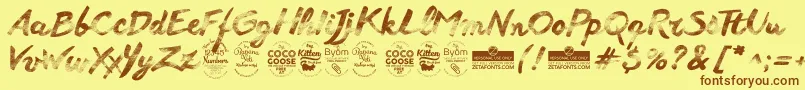Anotherwetshabbytrial Font – Brown Fonts on Yellow Background
