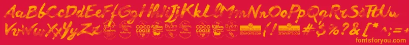 Anotherwetshabbytrial Font – Orange Fonts on Red Background