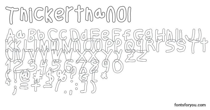 A fonte Thickerthanol – alfabeto, números, caracteres especiais
