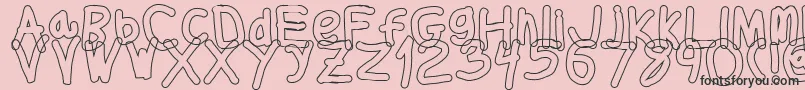 Fonte Thickerthanol – fontes pretas em um fundo rosa